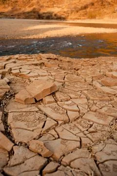Dry riverbed Stock Photos