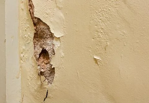 Dry rot in interior wall Stock Photos