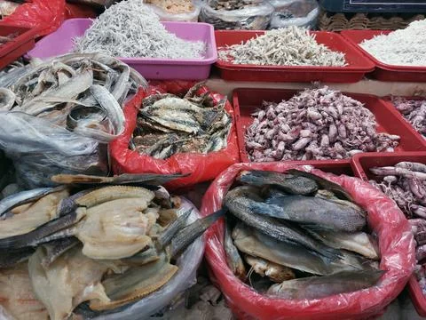 Dry salted cod fish Stock Photos