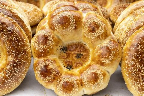 A dry seeds in a bread 写真素材