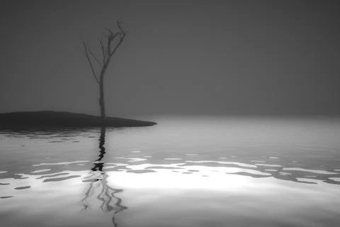 Dry single tree Stock Illustration