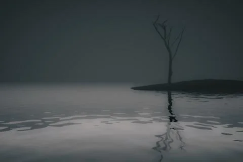 Dry single tree Stock Illustration