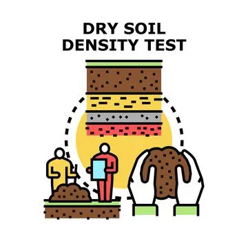Dry soil density testing and geological investigation concept Stock Illustration