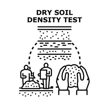 Dry soil density testing and geological investigation concept Stock Illustration
