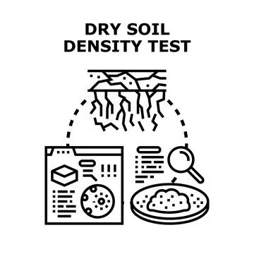 Dry soil density testing process assessing land structure Stock Illustration
