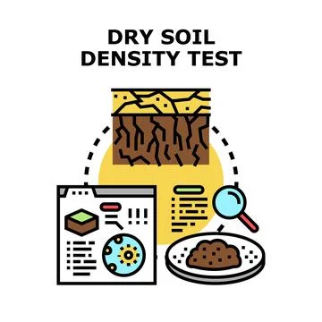 Dry soil density testing process assessing land structure Illustrazione stock