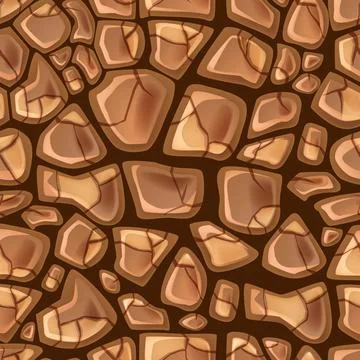 Dry soil seamless pattern game ground desert vector texture, cracked drought Stock Illustration