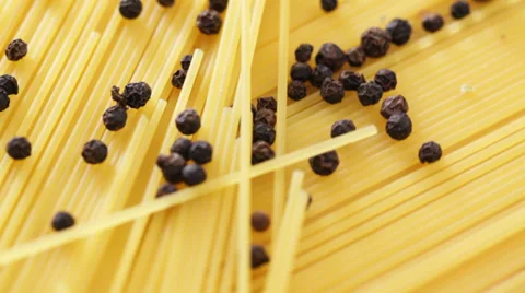 Dry spaghetti close up Stock Footage 35969732