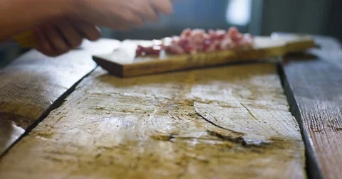 Dry Spaghetti On Cutting Board 4K Pro Res Stock Footage 79448335