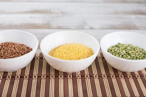 Dry split green peas Stock Photos