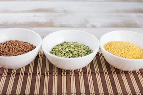 Dry split green peas Stock Photos