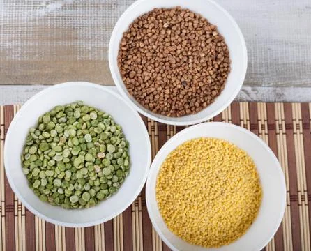 Dry split green peas Stock Photos