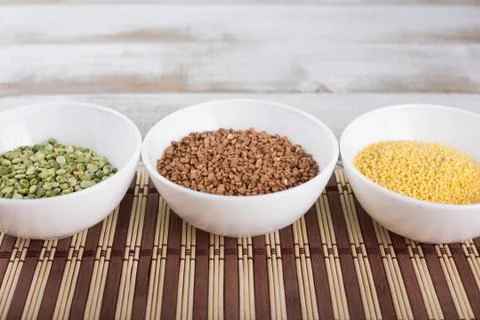 Dry split green peas Stock Photos