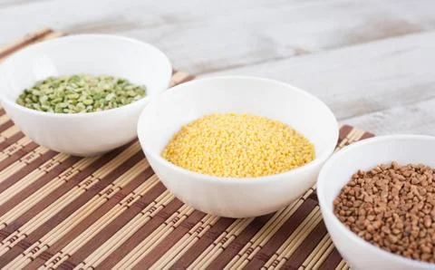 Dry split green peas Stock Photos