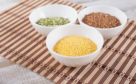 Dry split green peas Stock Photos