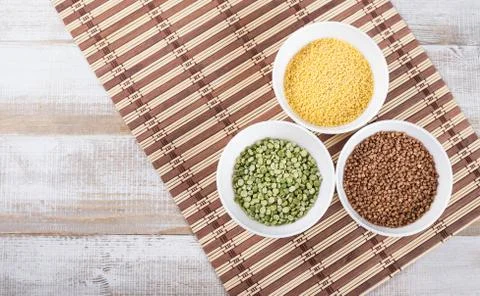 Dry split green peas Stock Photos