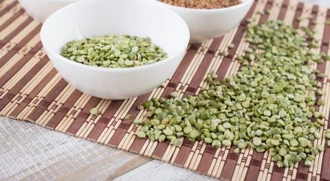 Dry split green peas Stock Photos