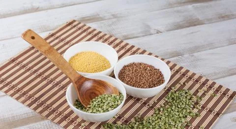 Dry split green peas Stock Photos