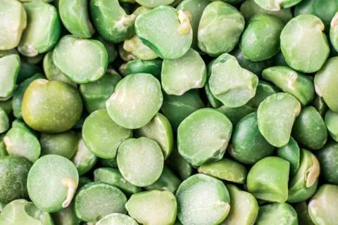 Dry split green peas Stock Photos