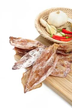 Dry squids Stock Photos