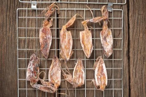 Dry squids Stock Photos