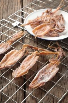Dry squids Foto stock