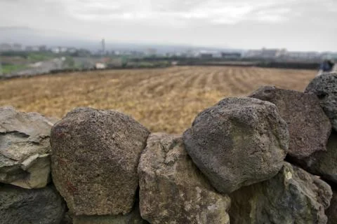Dry stone wall Stock Photos