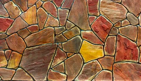 Dry stone wall texture background Stock Photos