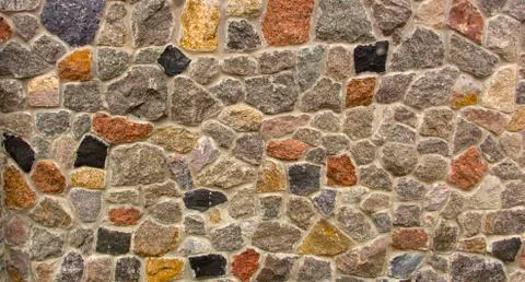 Dry stone wall texture background Stock Photos