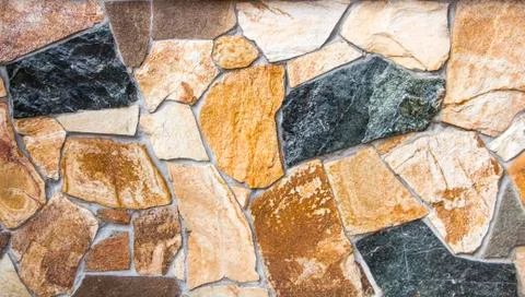 Dry stone wall texture background Foto stock