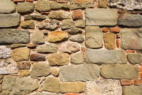 Dry stone wall texture background Stock Photos
