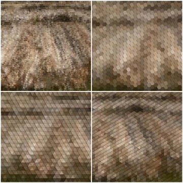 Dry straw texture. Collection of abstract multicolored backgrounds. Natural イラスト素材