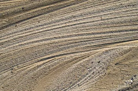 Dry stream in  the sand closeup Foto stock