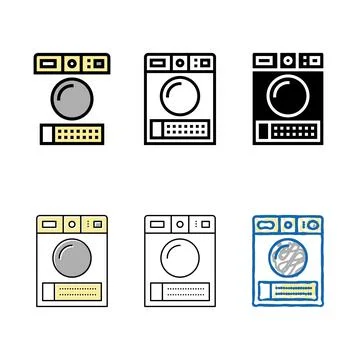 Dry stylized electronic machine color icon vector Illustrazione stock