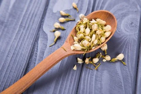 Dry tea from jasmine Stock Photos
