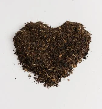 Dry tea with love shape Stock Photos