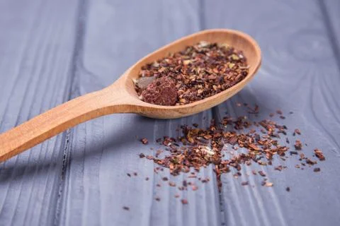 Dry tea with raspberry Foto stock