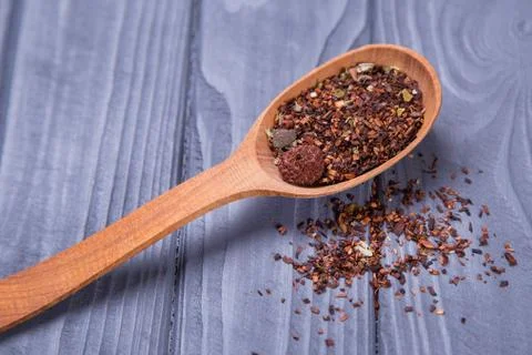 Dry tea with raspberry Stock Photos