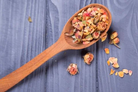 Dry tea from roses Stock Photos
