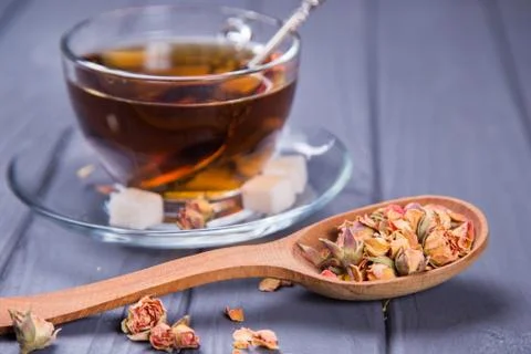 Dry tea from roses Stock Photos