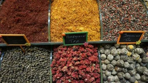 Dry teas - drinks - colored Stock Photos