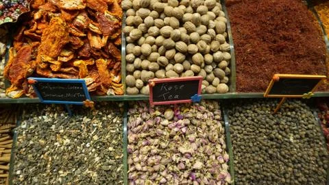 Dry teas - drinks - colored Foto stock