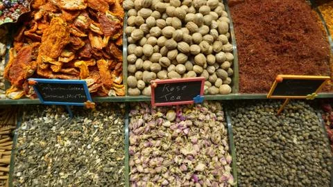 Dry teas - drinks - colored Stock Photos