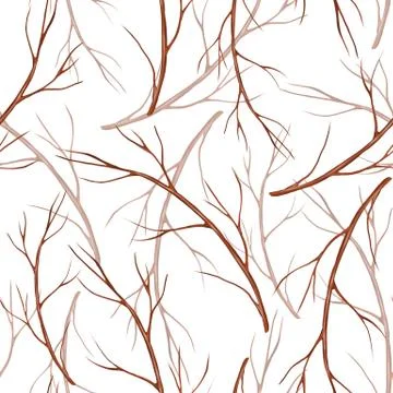 Dry tree branches, seamless pattern Stock Illustration