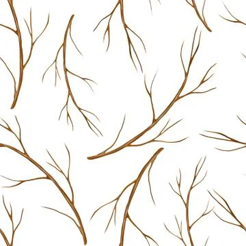 Dry tree branches, seamless pattern Stock Illustration