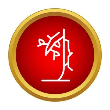 Dry tree icon representing drought and climate change Stock Illustration
