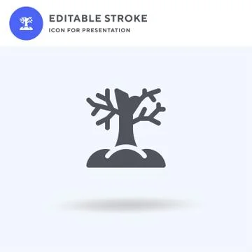 Dry Tree icon vector, filled flat sign, solid pictogram isolated on white, logo 库存插图