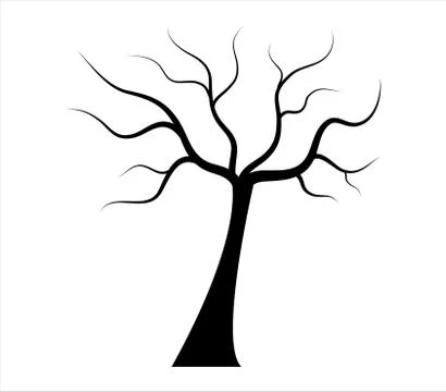 Dry tree icon on white background Stock Illustration