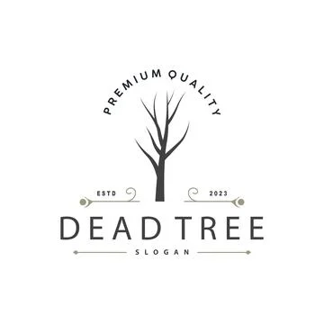 Dry Tree Logo, Dead Tree Plant Design Vector Silhouette Illustration Template Stock Illustration