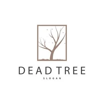 Dry Tree Logo, Dead Tree Plant Design Vector Silhouette Illustration Template Stock Illustration